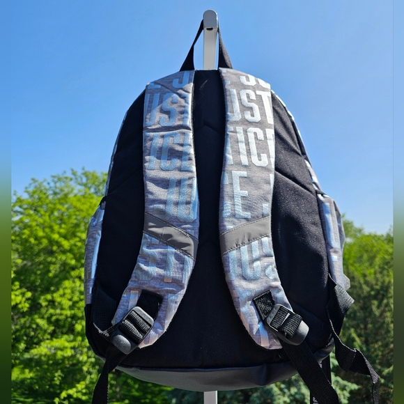 JUSTICE Heather Grey & Silver Backpack NWT - Picture 5 of 5